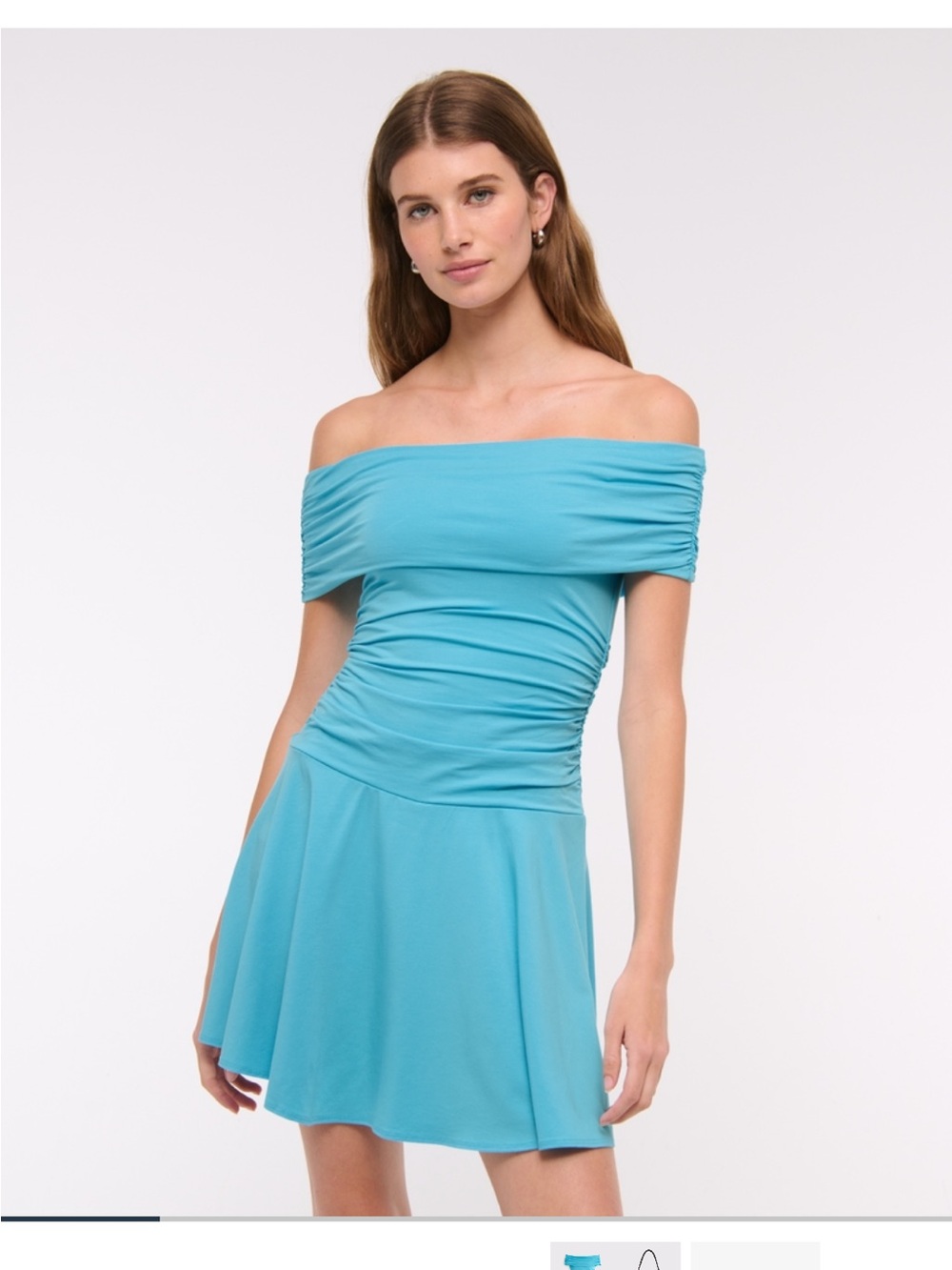 Abercrombie & Fitch Turquoise Off-Shoulder Knit Skort
